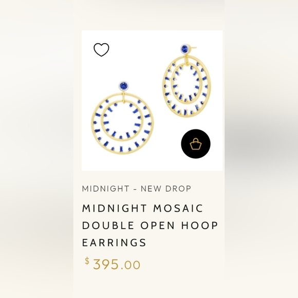 Midnight Mosaic Double Open Hoop Earrings Freida Rothman - Picture 5 of 5